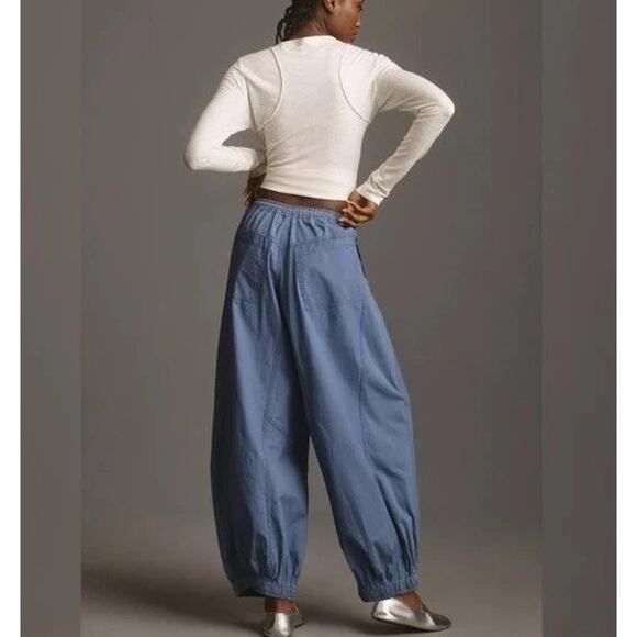 Anthropologie The Mossa Parachute Y2K Trousers Cotton Pants Blue XS A003252 - Picture 2 of 12